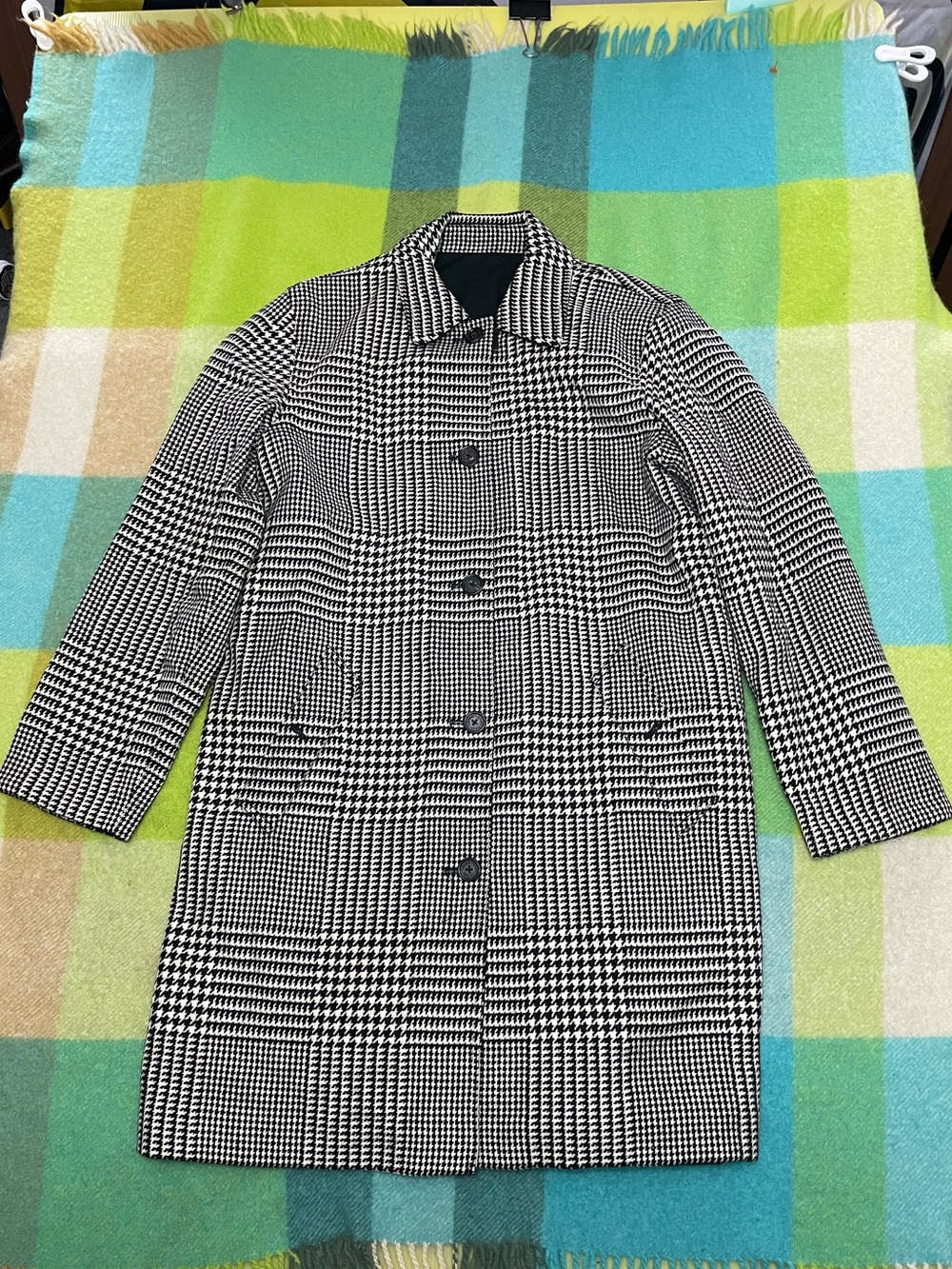 Lauren Ralph Lauren Houndstooth Button Up Reversible Coat Women’s
